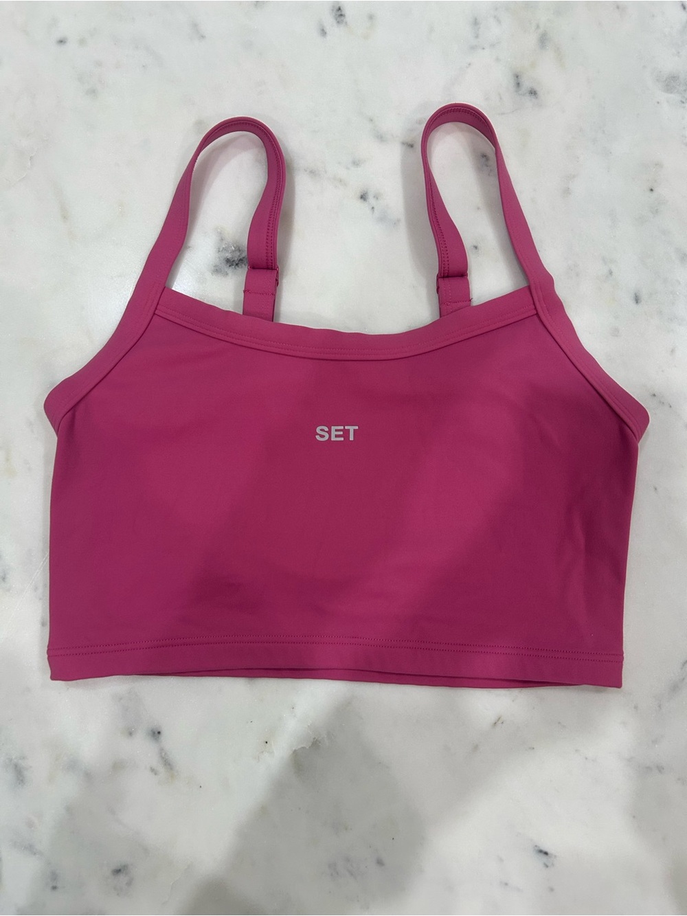 SET Active Bright Pink Sports Crop Top